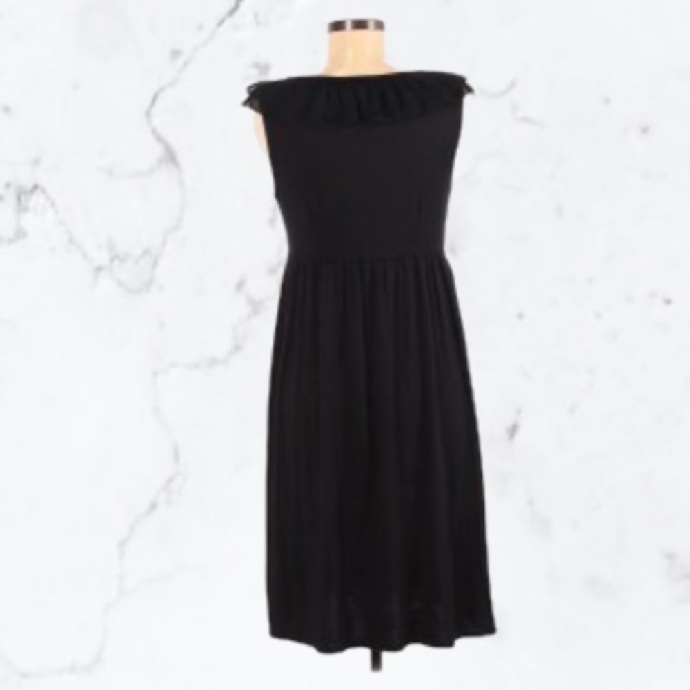 Ann Taylor Loft Petite Ruffle Top Lounge Black Dress XSP - Picture 5 of 7